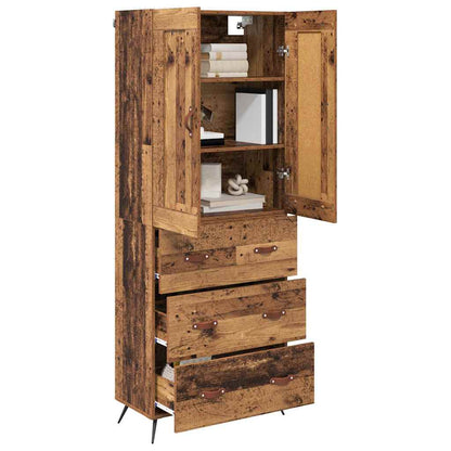 Highboard Altholz 69,5 x 34 x 180 cm Holzwerkstoff