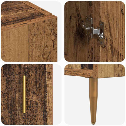 Highboard Wandmontiert Altholz 69,5 x 34 x 180 cm Holzwerkstoff