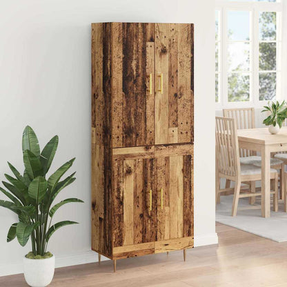 Highboard Wandmontiert Altholz 69,5 x 34 x 180 cm Holzwerkstoff
