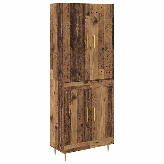 Highboard Wandmontiert Altholz 69,5 x 34 x 180 cm Holzwerkstoff