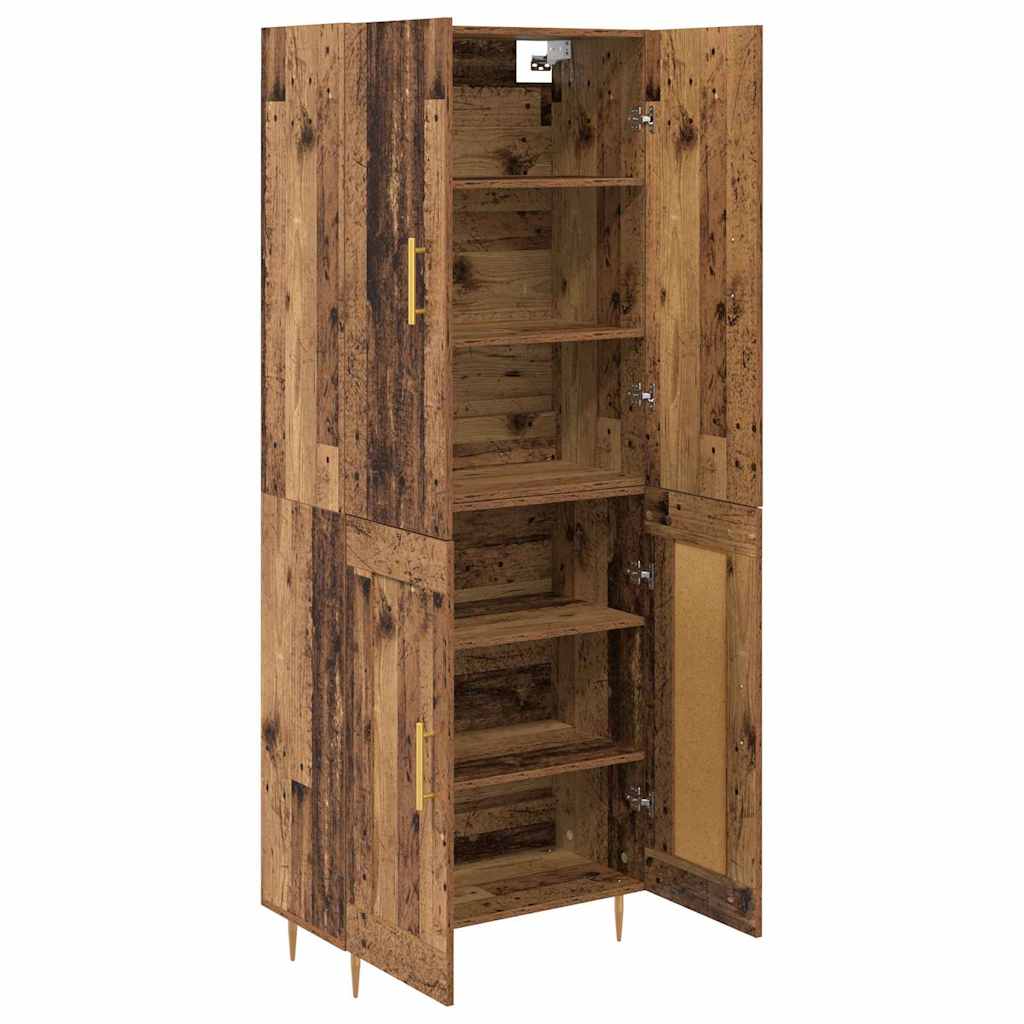Highboard Wandmontiert Altholz 69,5 x 34 x 180 cm Holzwerkstoff