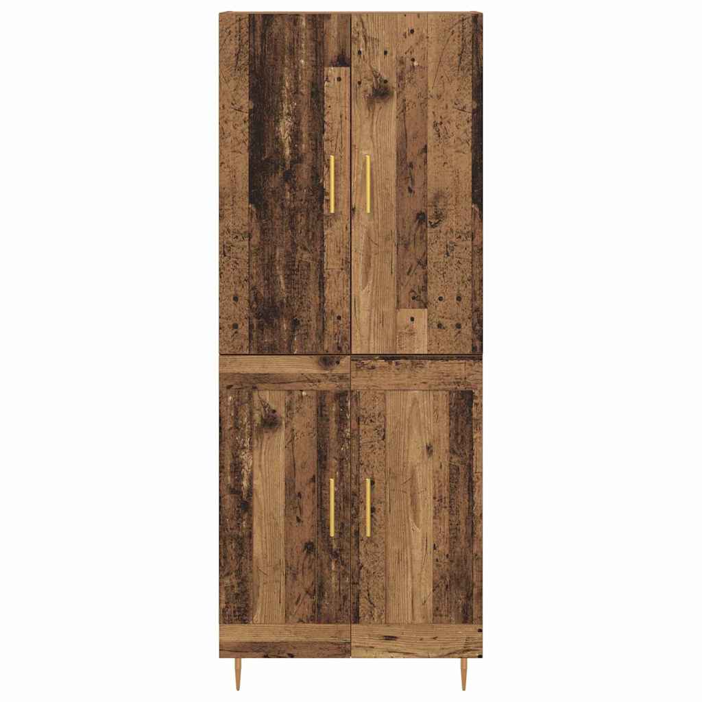 Highboard Wandmontiert Altholz 69,5 x 34 x 180 cm Holzwerkstoff