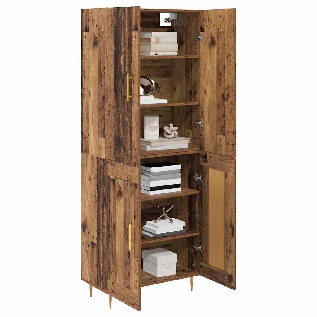 Highboard Wandmontiert Altholz 69,5 x 34 x 180 cm Holzwerkstoff