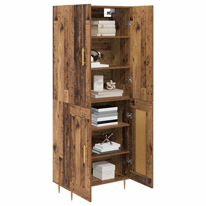 Highboard Wandmontiert Altholz 69,5 x 34 x 180 cm Holzwerkstoff