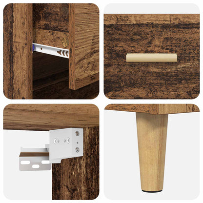 Highboard Altholz 69,5 x 32,5 x 180 cm Holzwerkstoff