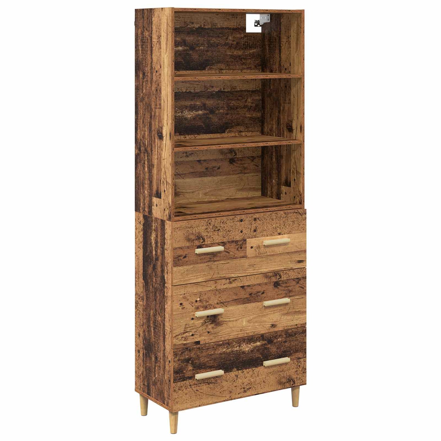 Highboard Altholz 69,5 x 32,5 x 180 cm Holzwerkstoff
