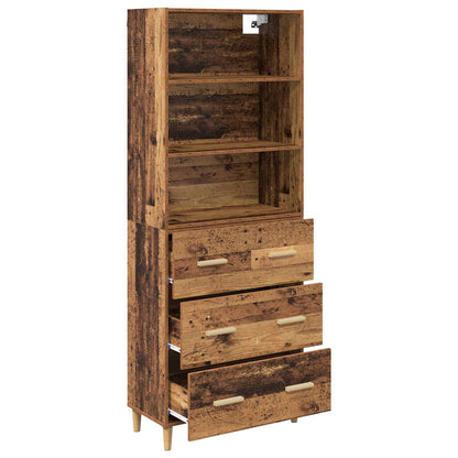 Highboard Altholz 69,5 x 32,5 x 180 cm Holzwerkstoff