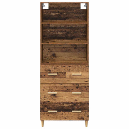 Highboard Altholz 69,5 x 32,5 x 180 cm Holzwerkstoff