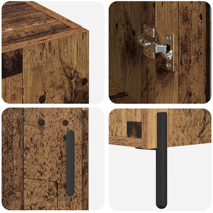 Highboard Wandmontiert Altholz 69,5 x 34 x 180 cm Holzwerkstoff