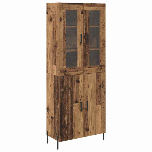 Highboard Wandmontiert Altholz 69,5 x 34 x 180 cm Holzwerkstoff