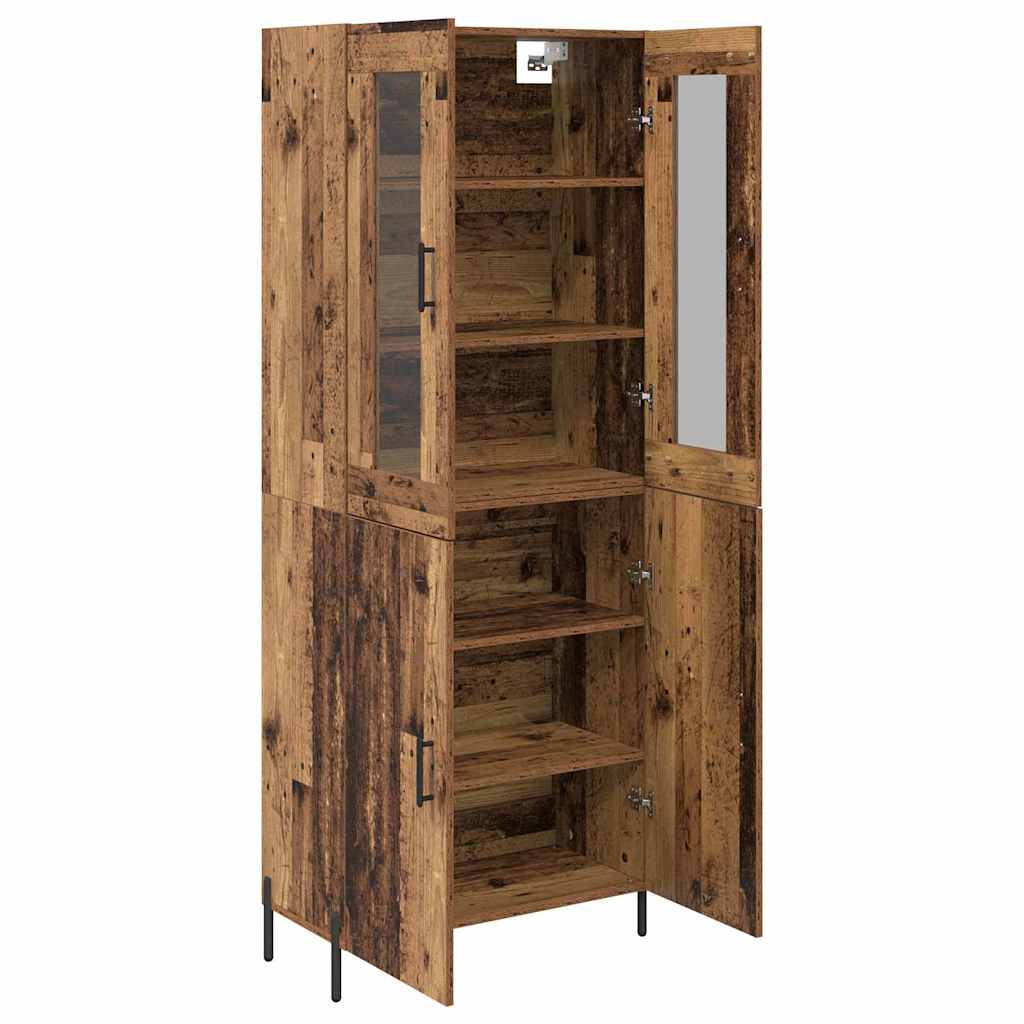 Highboard Wandmontiert Altholz 69,5 x 34 x 180 cm Holzwerkstoff