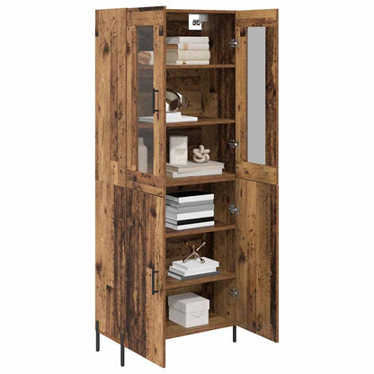 Highboard Wandmontiert Altholz 69,5 x 34 x 180 cm Holzwerkstoff
