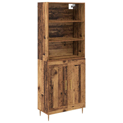 Highboard Altholz 69,5 x 34 x 180 cm Holzwerkstoff