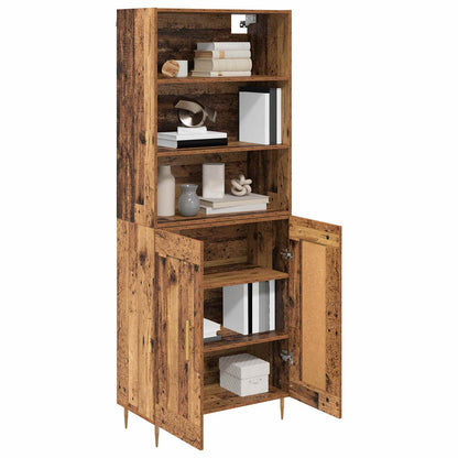 Highboard Altholz 69,5 x 34 x 180 cm Holzwerkstoff