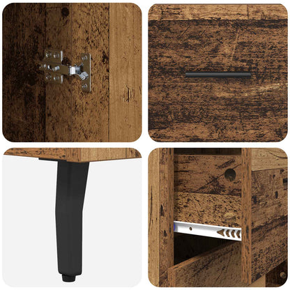 Highboard mit Schubladen 2 pcs Altholz Engineered Wood und Glas