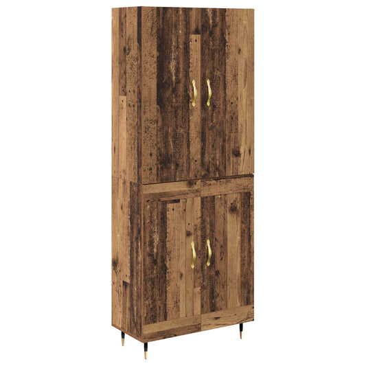 Highboard Wandmontiert Altholz 69,5 x 34 x 180 cm Holzwerkstoff