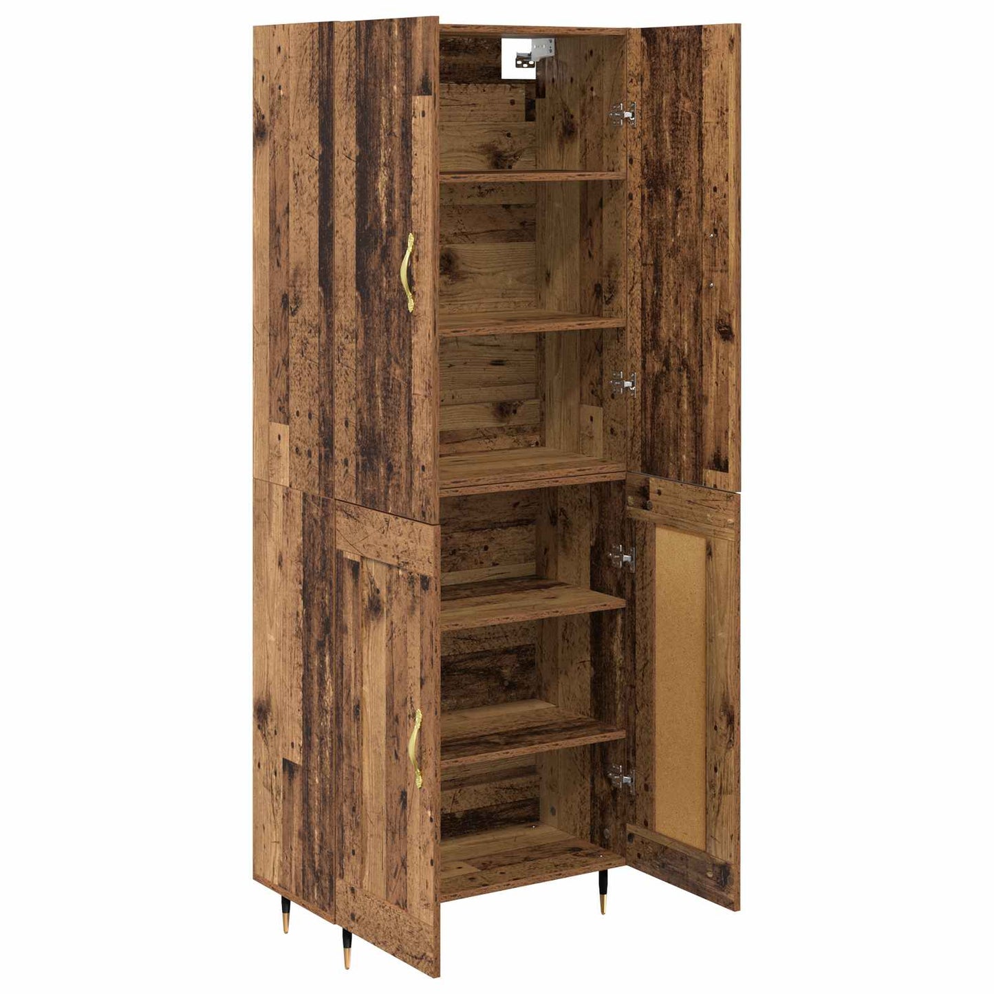 Highboard Wandmontiert Altholz 69,5 x 34 x 180 cm Holzwerkstoff