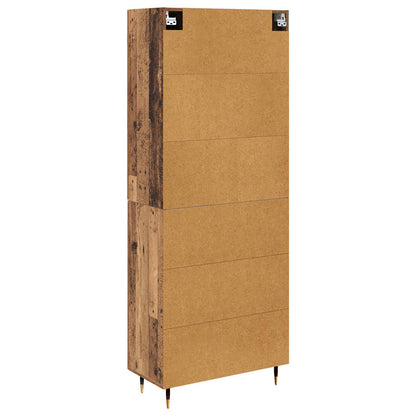 Highboard Wandmontiert Altholz 69,5 x 34 x 180 cm Holzwerkstoff