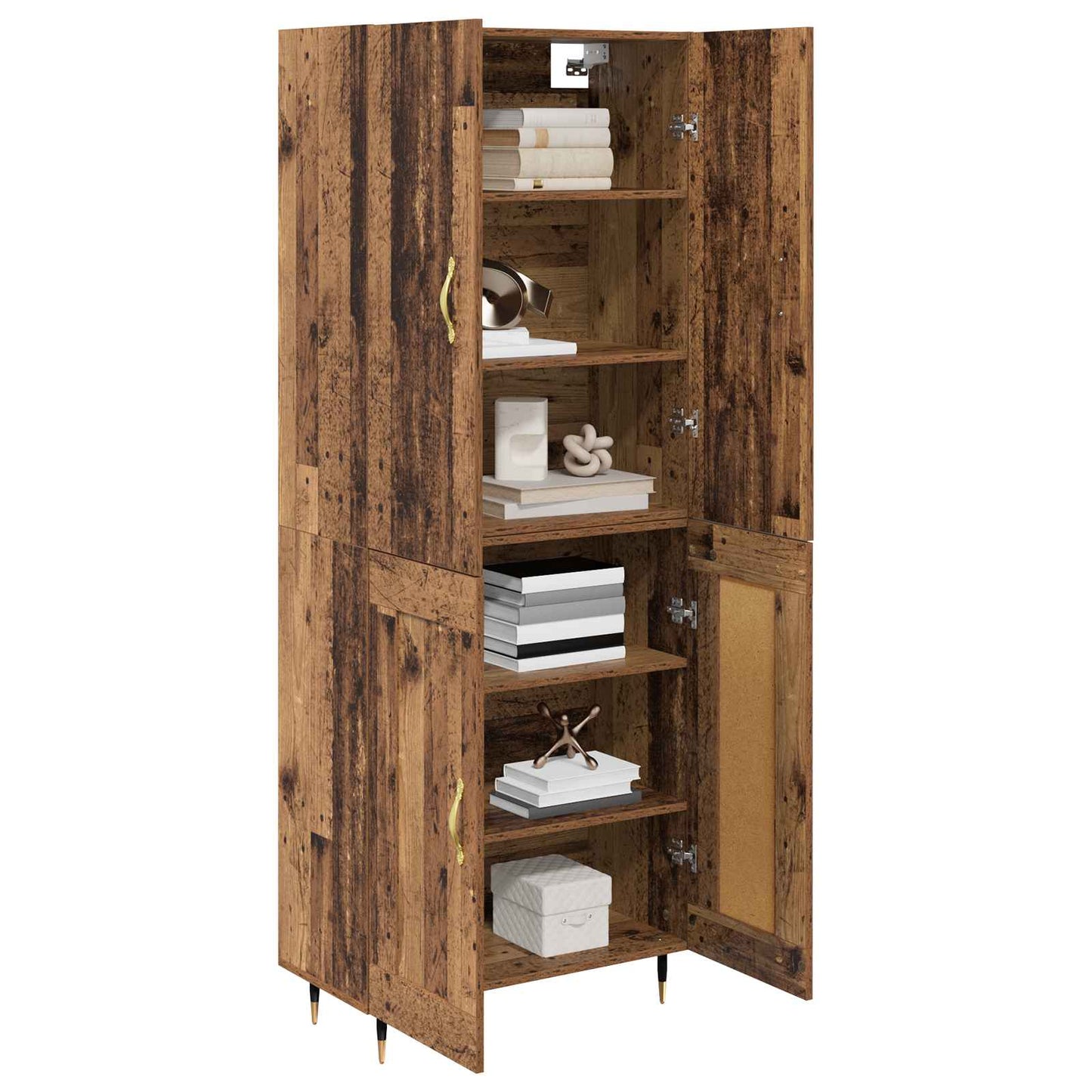 Highboard Wandmontiert Altholz 69,5 x 34 x 180 cm Holzwerkstoff