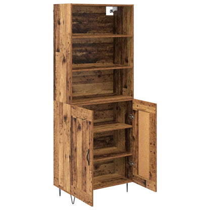 Highboard Altholz 69,5 x 34 x 180 cm Holzwerkstoff