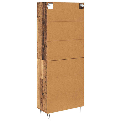 Highboard Altholz 69,5 x 34 x 180 cm Holzwerkstoff