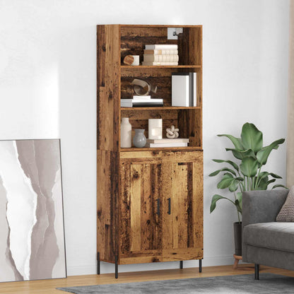 Highboard Altholz 69,5 x 32,5 x 180 cm Holzwerkstoff