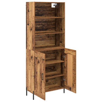 Highboard Altholz 69,5 x 32,5 x 180 cm Holzwerkstoff