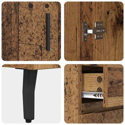 Highboard mit Schubladen 2 pcs Altholz Engineered Wood und Glas