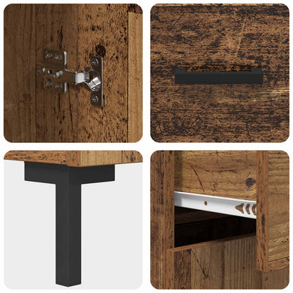 Highboard Wandmontiert Altholz 69,5 x 34 x 180 cm Holzwerkstoff