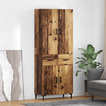 Highboard Wandmontiert Altholz 69,5 x 34 x 180 cm Holzwerkstoff