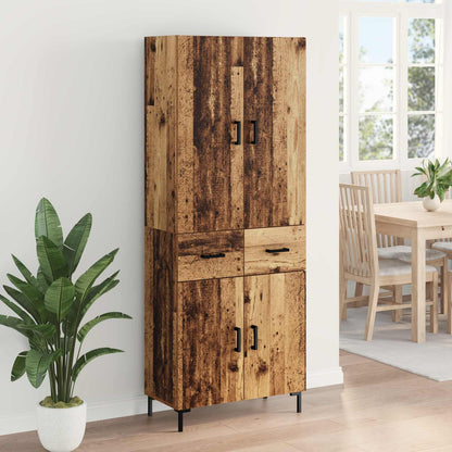 Highboard Wandmontiert Altholz 69,5 x 34 x 180 cm Holzwerkstoff
