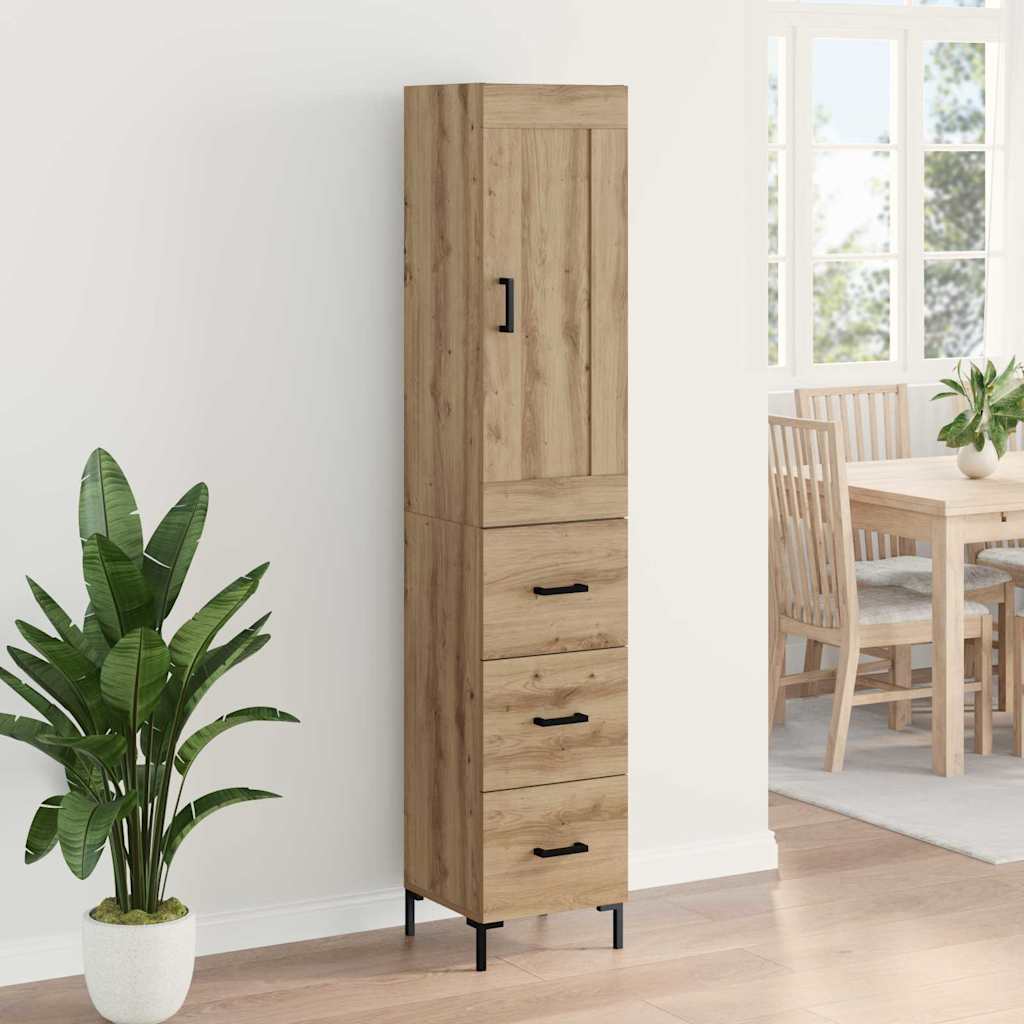 Highboard Artisan-Eiche 34,5 x 34 x 180 cm Holzwerkstoff