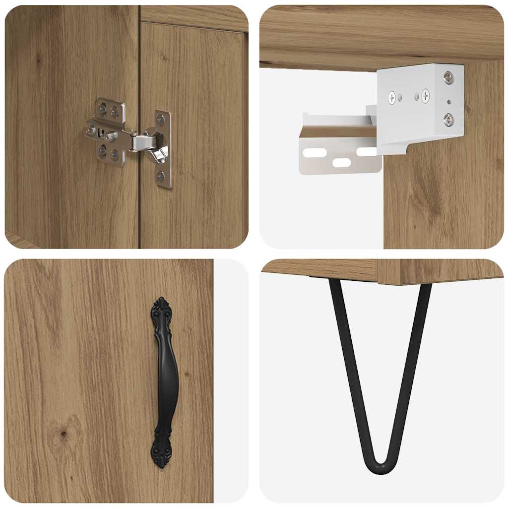 Highboard Artisan-Eiche 69,5 x 34 x 180 cm Holzwerkstoff