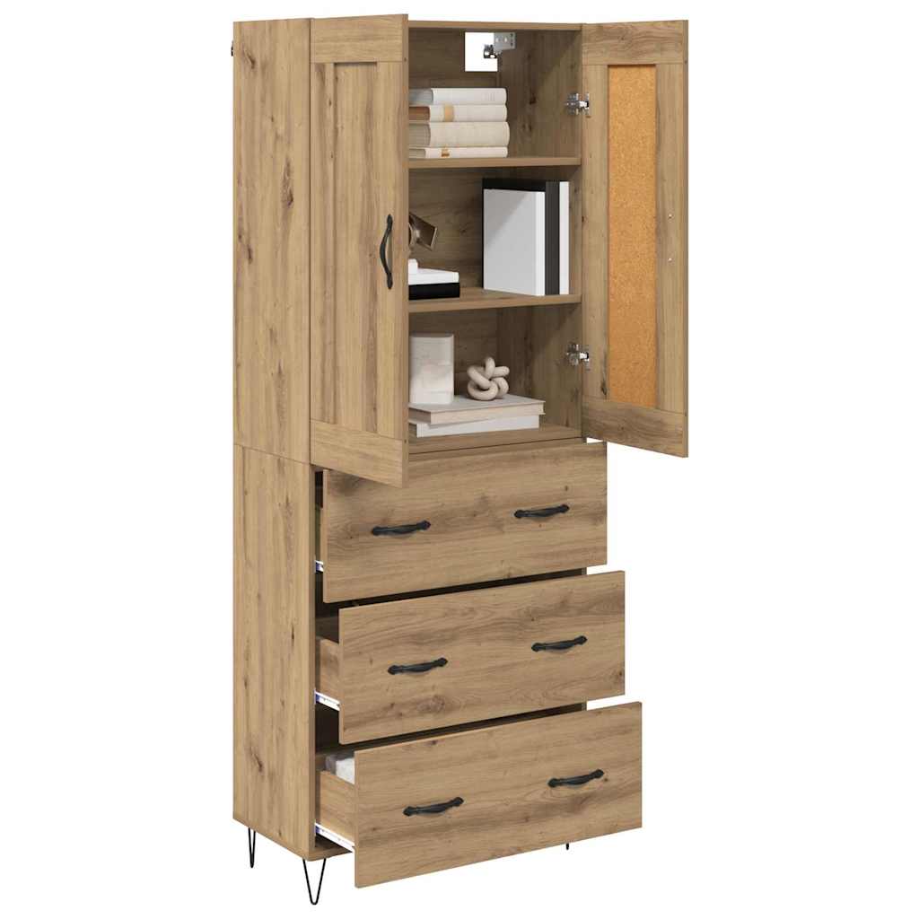 Highboard Artisan-Eiche 69,5 x 34 x 180 cm Holzwerkstoff