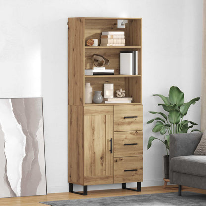 Highboard Artisan-Eiche 69,5 x 34 x 180 cm Holzwerkstoff
