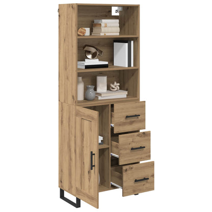 Highboard Artisan-Eiche 69,5 x 34 x 180 cm Holzwerkstoff
