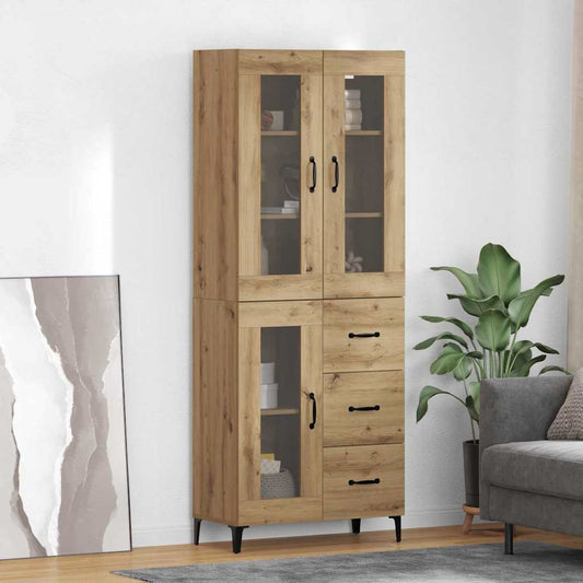 Highboard Artisan-Eiche 69,5 x 34 x 180 cm Holzwerkstoff
