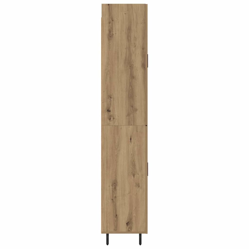 Highboard 2 pcs Artisan-Eiche Engineered Wood und Glas