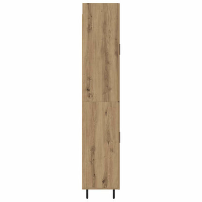 Highboard 2 pcs Artisan-Eiche Engineered Wood und Glas
