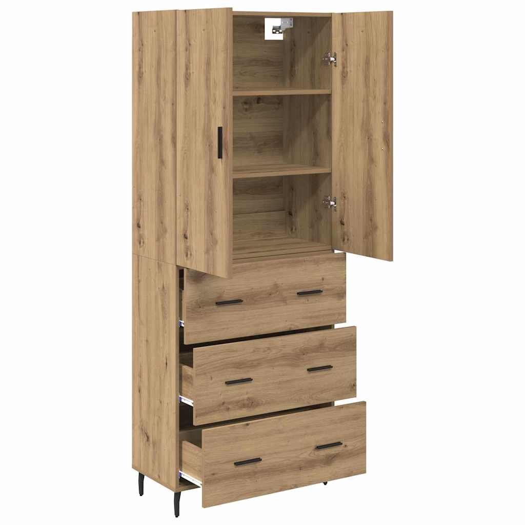 Highboard mit Schubladen Artisan-Eiche 69,5 x 34 x 180 cm