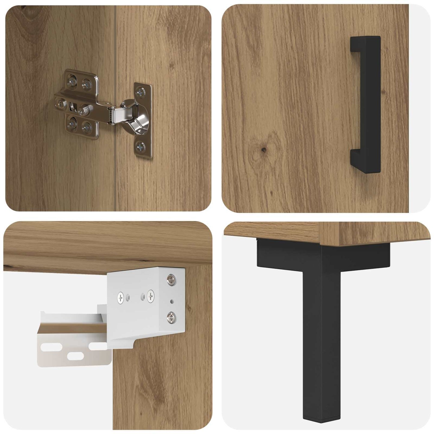 Highboard Artisan-Eiche 69,5 x 34 x 180 cm Holzwerkstoff