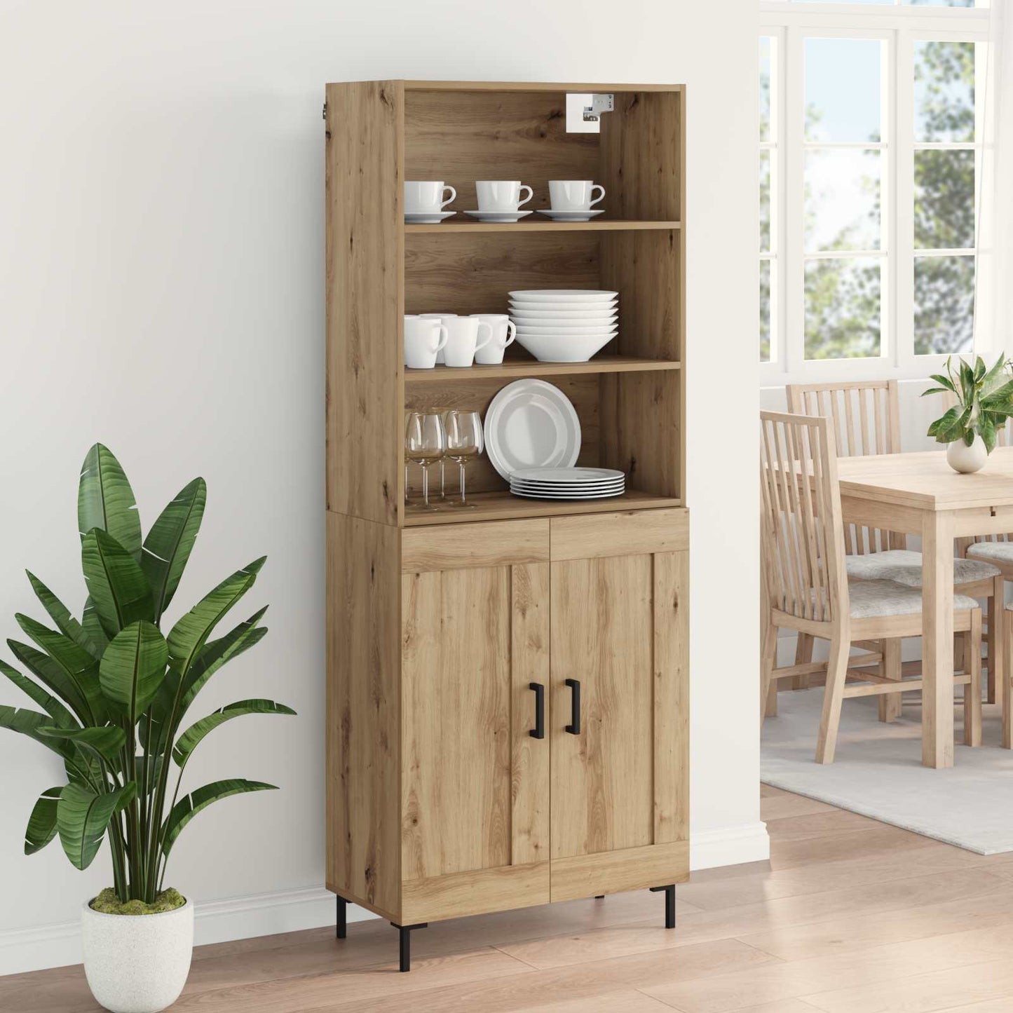 Highboard Artisan-Eiche 69,5 x 34 x 180 cm Holzwerkstoff