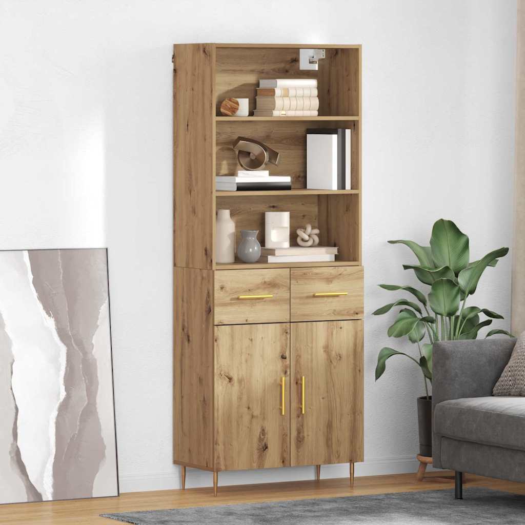 Highboard Artisan-Eiche 69,5 x 34 x 180 cm Holzwerkstoff