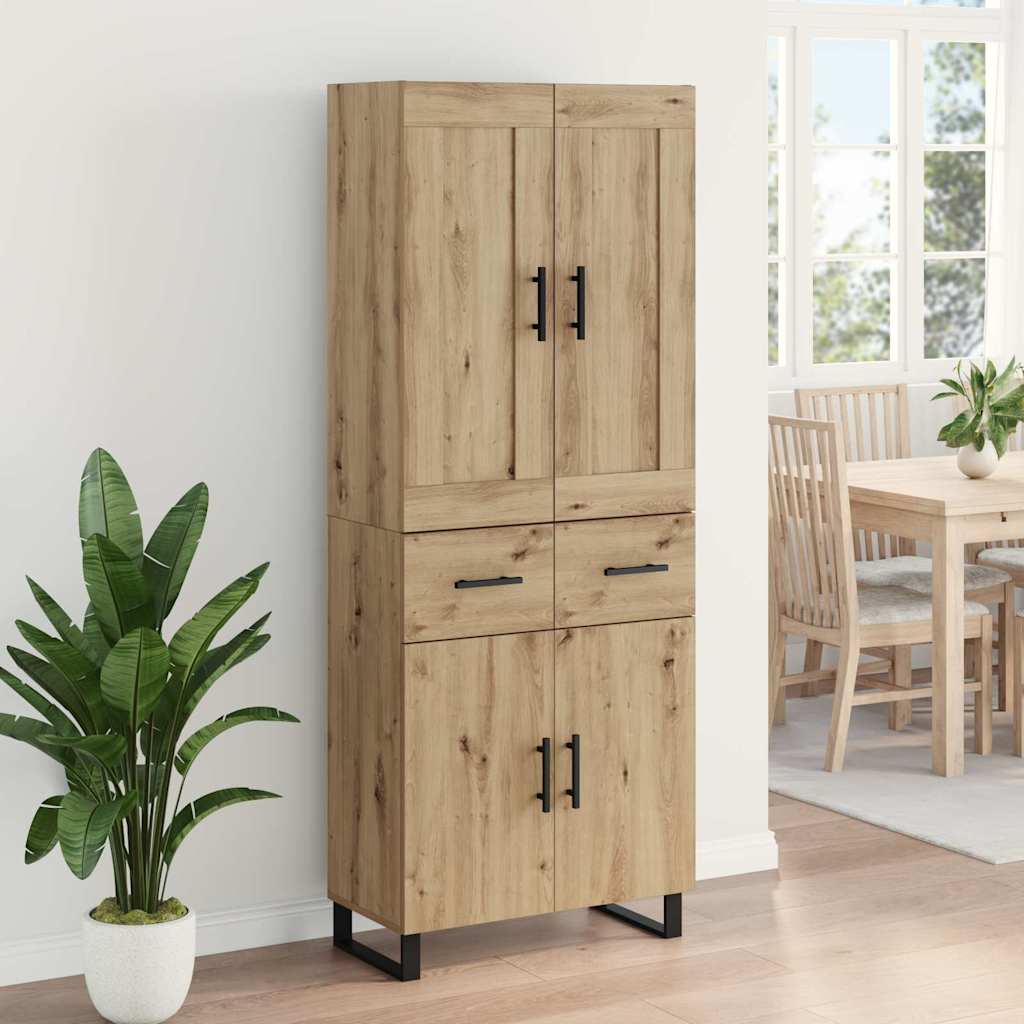 Highboard Artisan-Eiche 69,5 x 34 x 180 cm Holzwerkstoff