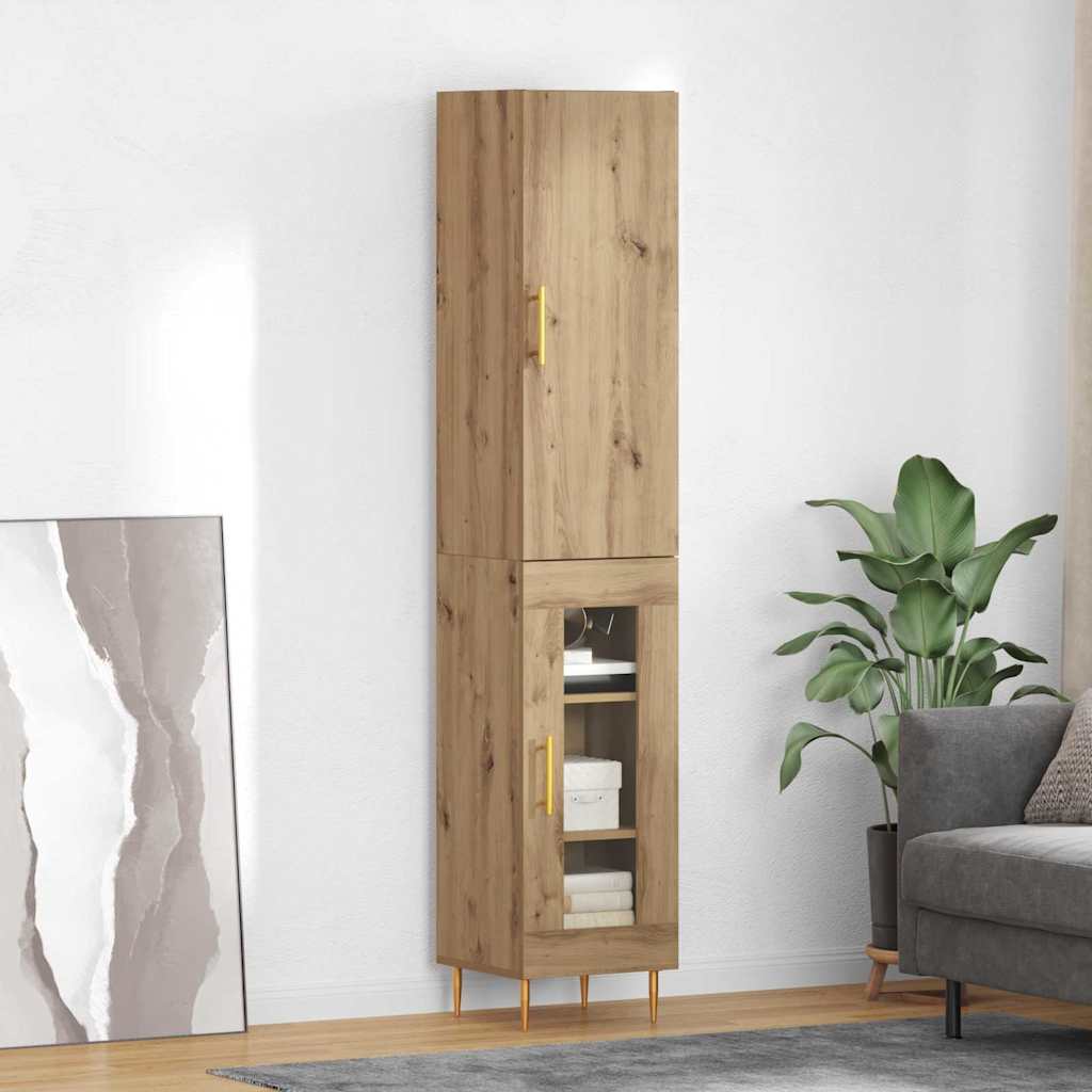 Highboard 2 pcs Artisan-Eiche Holzwerkstoff