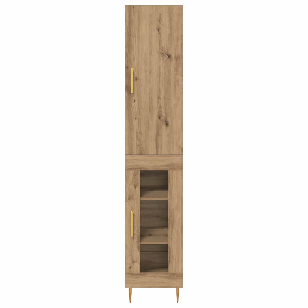Highboard 2 pcs Artisan-Eiche Holzwerkstoff