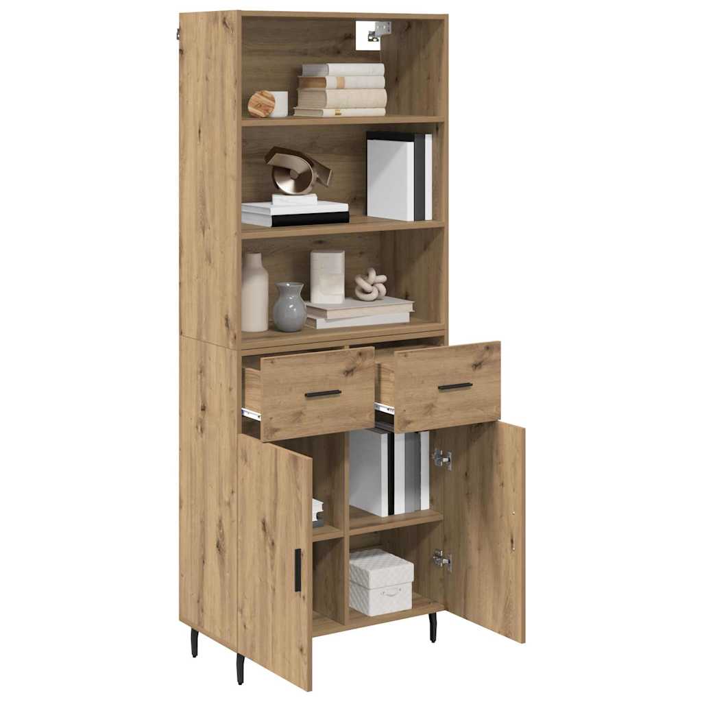 Highboard mit Schubladen Artisan-Eiche 69,5 x 34 x 180 cm