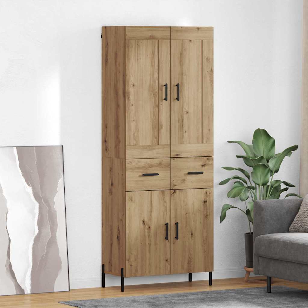 Highboard mit Schubladen 2 pcs Artisan-Eiche Holzwerkstoff