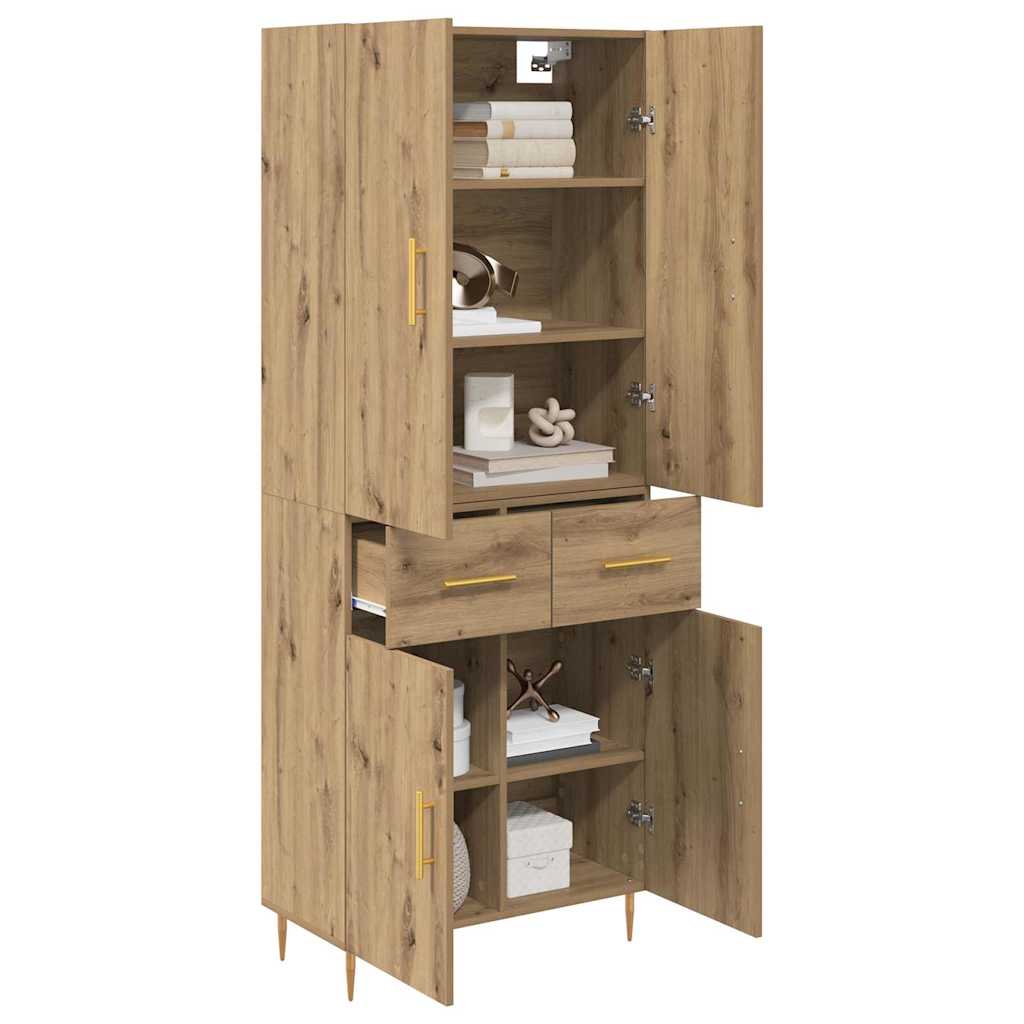 Highboard Artisan-Eiche 69,5 x 34 x 180 cm Holzwerkstoff