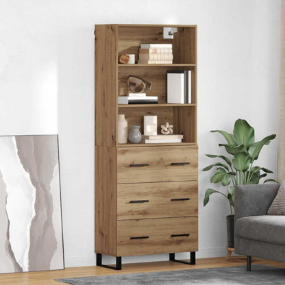 Highboard Artisan-Eiche 69,5 x 34 x 180 cm Holzwerkstoff